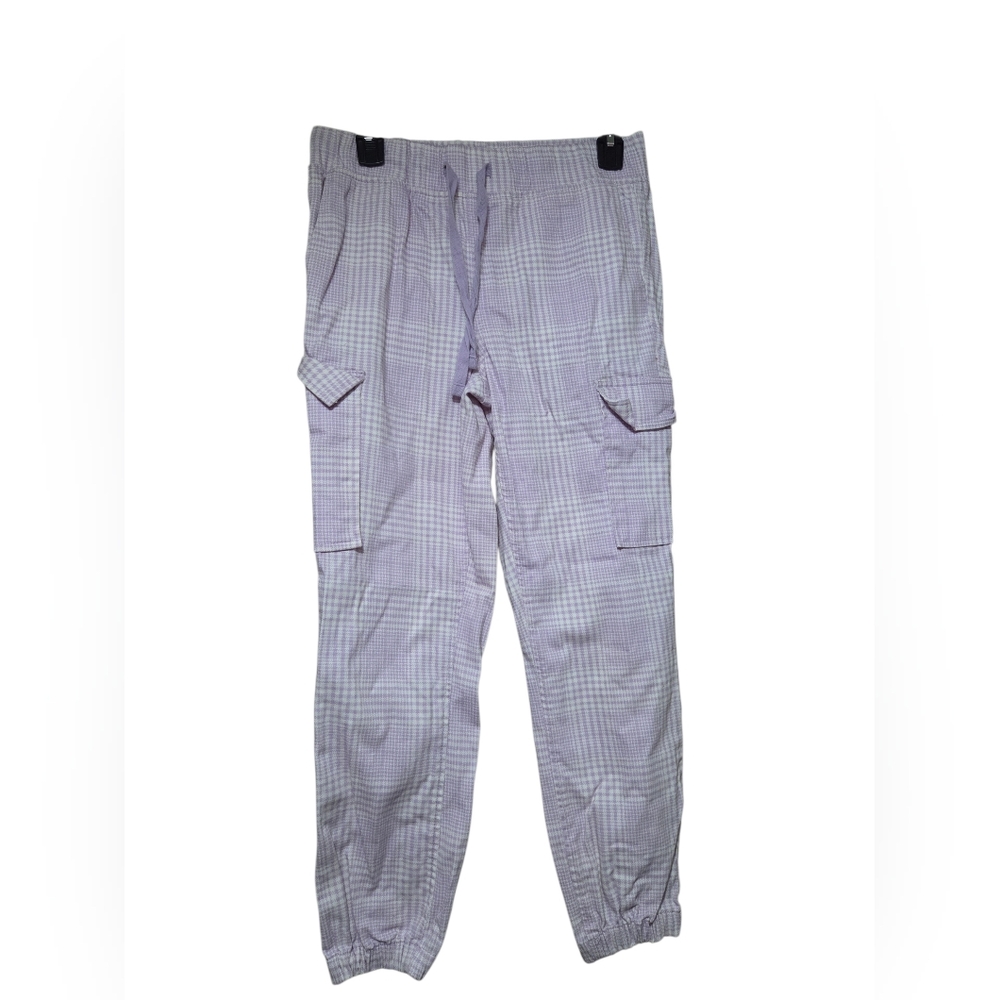 Tinseltown Juniors Plaid Joggers Lavender And White XS